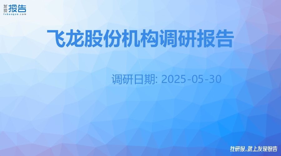 飞龙股份机构调研纪要